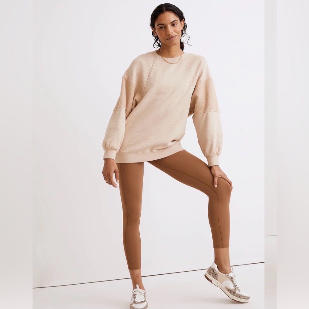 Madewell MWL Oversized Raglan Sweatshirt Dried Flax Size Medium
